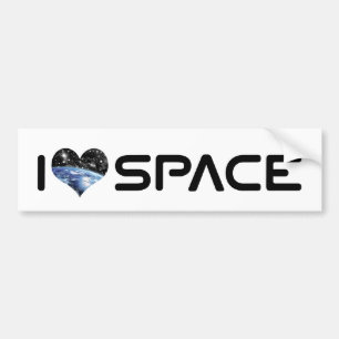 I Love Heart Space - Outer Space Astronomy Lover Bumper Sticker
