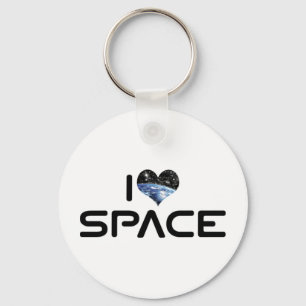 I Love Heart Space - Outer Space Astronomy Lover Key Ring