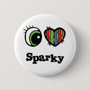 I Love (Heart) Sparky 6 Cm Round Badge