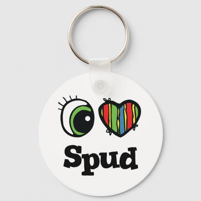 I Love (Heart) Spud Key Ring (Front)