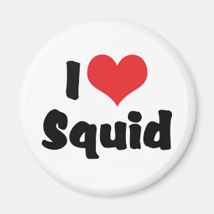 I Love Heart Squid Magnet