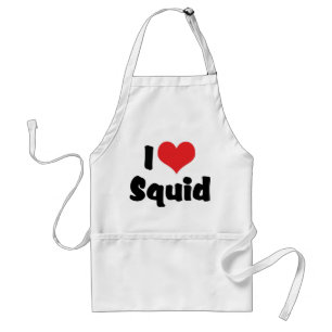 I Love Heart Squid Standard Apron