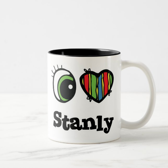 I Love (Heart) Stanly Two-Tone Coffee Mug (Right)