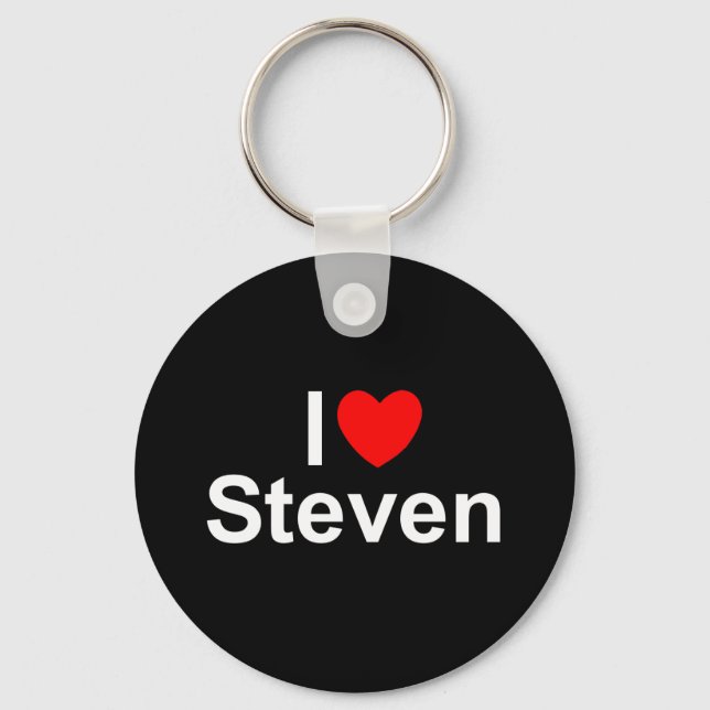 I Love (Heart) Steven Key Ring (Front)