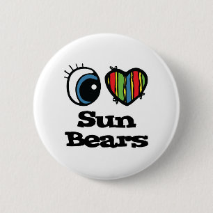 I Love (Heart) Sun Bears 6 Cm Round Badge