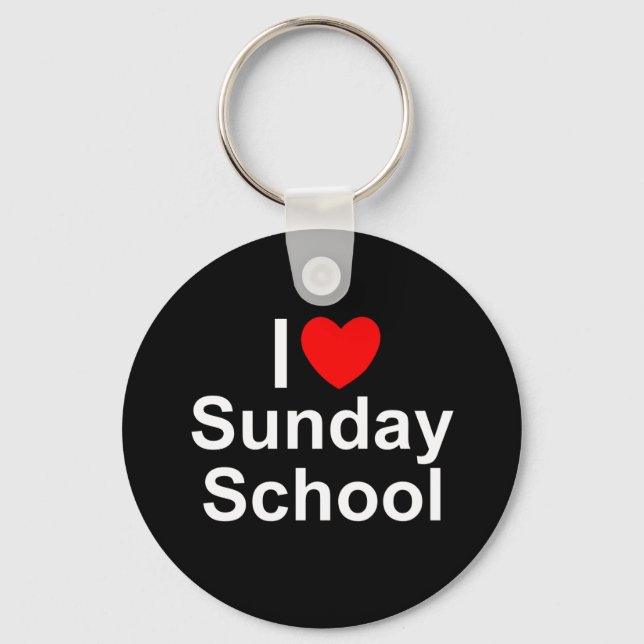I Love (Heart) Sunday School Key Ring (Front)