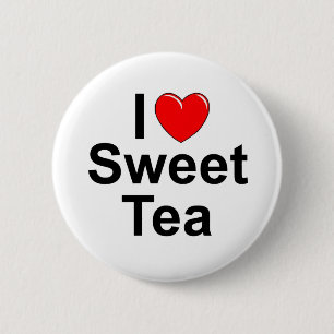 I Love (Heart) Sweet Tea 6 Cm Round Badge