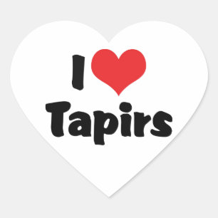 I Love Heart Tapirs Sticker