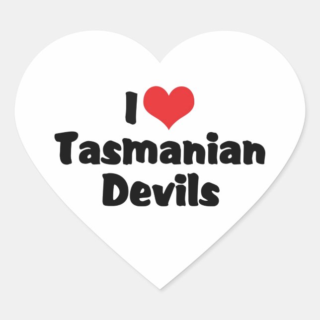 I Love Heart Tasmanian Devils Sticker (Front)