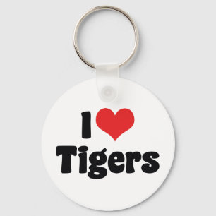 I Love Heart Tigers - Tiger Lover Key Ring