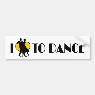I Love Heart To Dance - Ballet Tango Waltz Lover Bumper Sticker