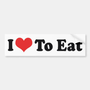 I Love Heart To Eat - Food Lover Bumper Sticker