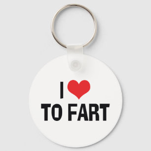 I Love Heart To Fart - Funny Fart Humour Key Ring