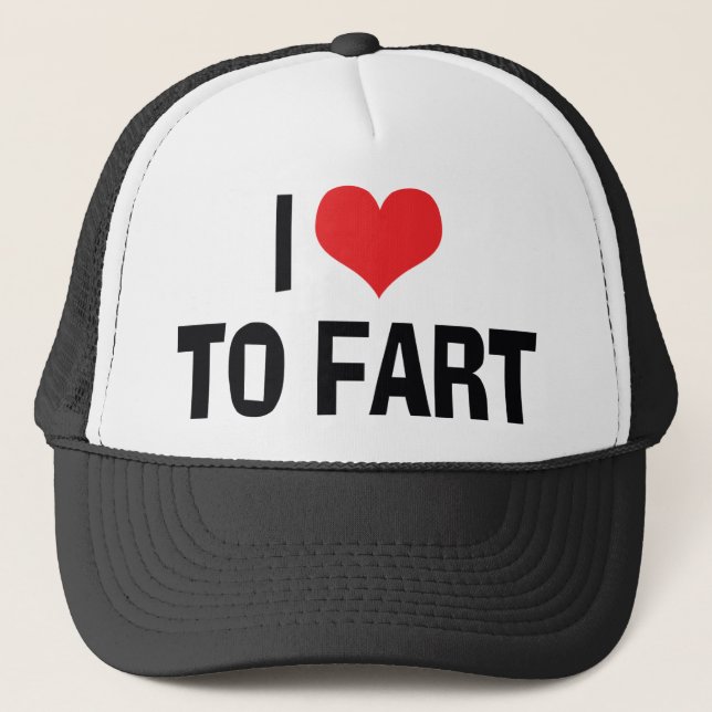 I Love Heart To Fart - Funny Fart Humour Trucker Hat (Front)