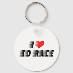 I Love Heart To Race - Car Motorcycle Racing Lover Key Ring