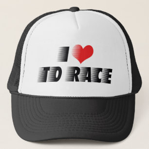 I Love Heart To Race - Car Motorcycle Racing Lover Trucker Hat