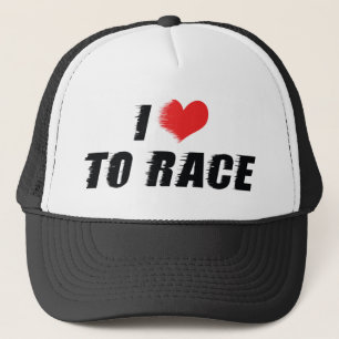 I Love Heart To Race - Car Motorcycle Racing Lover Trucker Hat