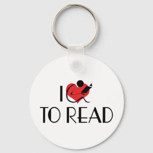 I Love Heart To Read - Book Lover Key Ring
