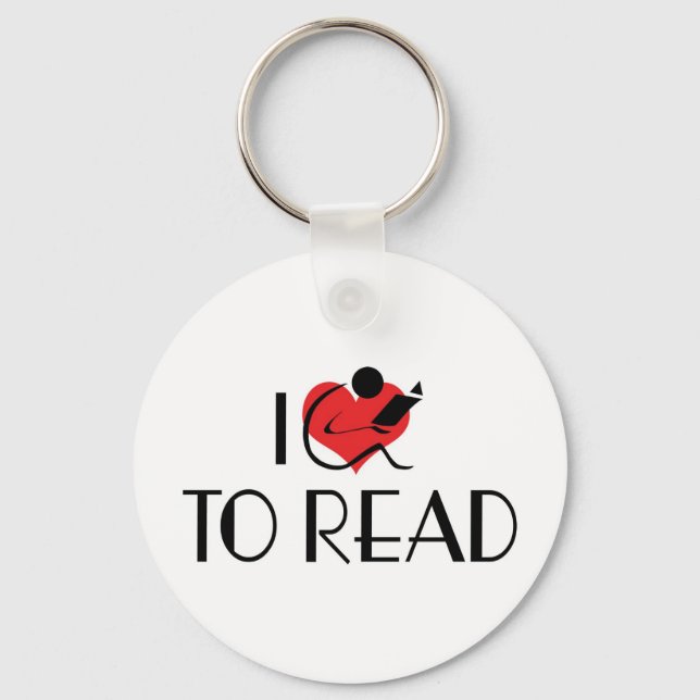 I Love Heart To Read - Book Lover Key Ring (Front)
