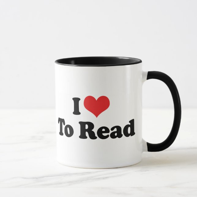 I Love Heart To Read - Book Lover Mug (Right)