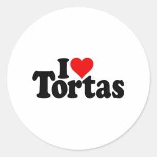 I Love Heart Tortas  Classic Round Sticker