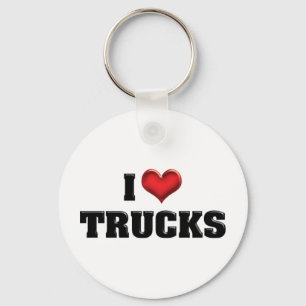 I Love Heart Trucks - Truck Lover Key Ring