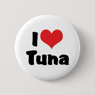 I Love Heart Tuna 6 Cm Round Badge