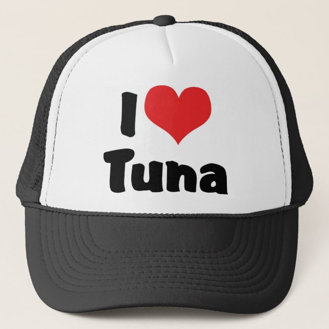 I Love Heart Tuna Trucker Hat (Front)
