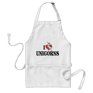 I Love Heart Unicorns Standard Apron