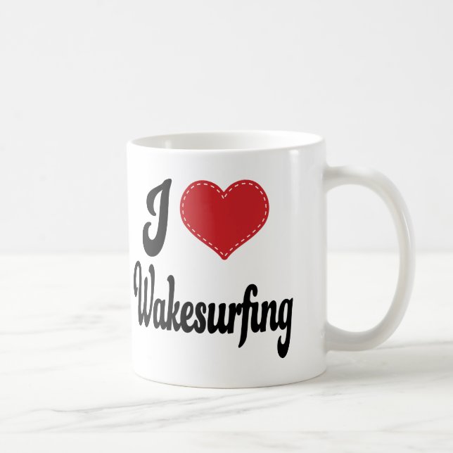 I Love (Heart) Wakesurfing Coffee Mug (Right)
