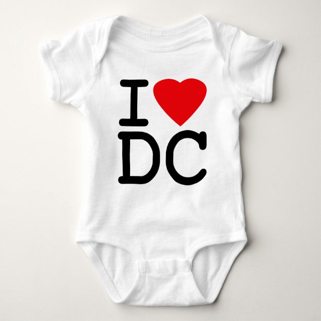I Love Heart Washington D.C. District of Columbia Baby Bodysuit (Front)