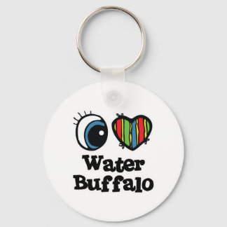 I Love (Heart) Water Buffalo Key Ring