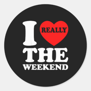I Love Heart Weekend Funny Camping Couple Gifts Va Classic Round Sticker