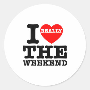 I Love Heart Weekend Funny Camping Couple Gifts Va Classic Round Sticker