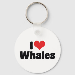 I Love Heart Whales - Whale Lover Key Ring