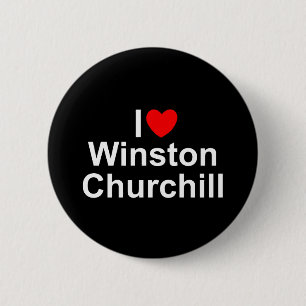 I Love (Heart) Winston Churchill 6 Cm Round Badge