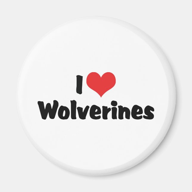 I Love Heart Wolverines Magnet (Front)
