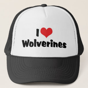 I Love Heart Wolverines Trucker Hat