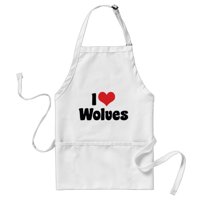 I Love Heart Wolves - Wolf Lover Standard Apron (Front)