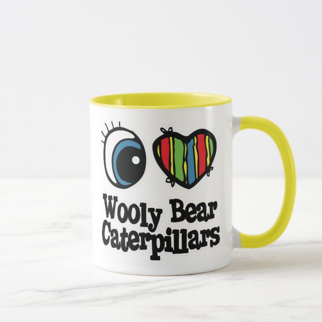 I Love (Heart) Wooly Bear Caterpillars Mug (Right)