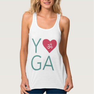 I Love (Heart) Yoga with Om Symbol Singlet