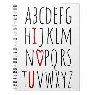 I Love (Heart) You Alphabet Spiral Notebook