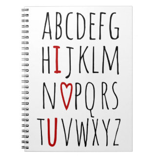 I Love (Heart) You Alphabet Spiral Notebook
