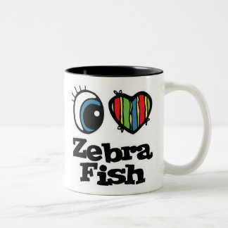 I Love (Heart) Zebrafish Two-Tone Coffee Mug