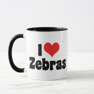 I Love Heart Zebras - Zebra Lover Mug