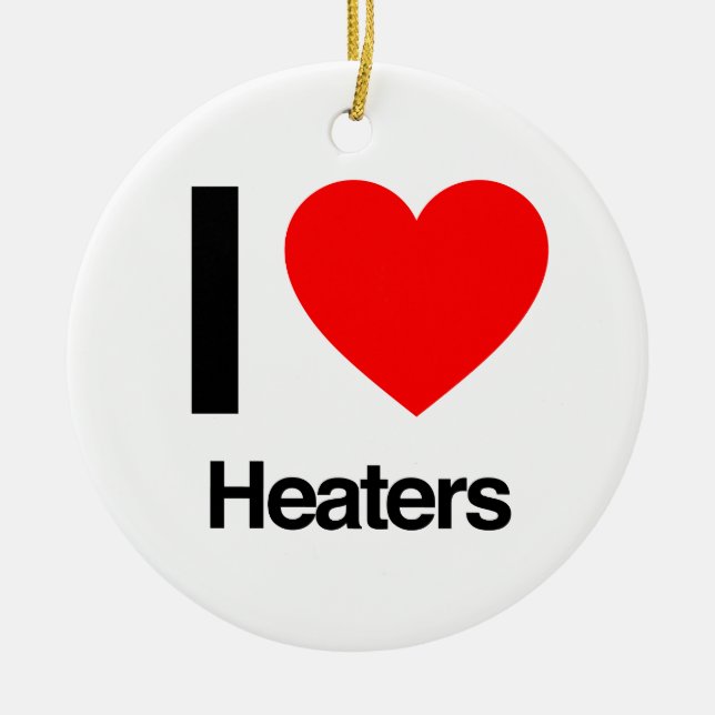 i love heaters ceramic tree decoration (Front)