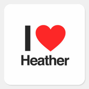 i love heather square sticker