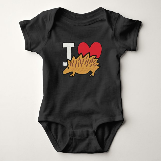 I Love Hedgehogs Baby Bodysuit (Front)