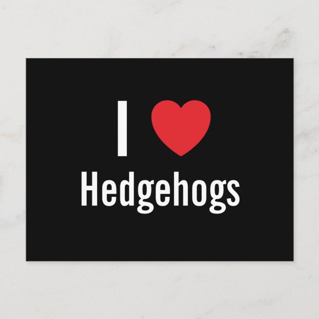 I love Hedgehogs Postcard (Front)