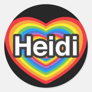 I love Heidi. I love you Heidi. Heart Classic Round Sticker